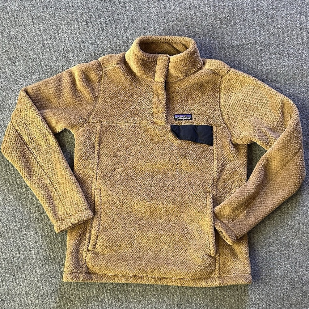 Patagonia Jacket Women Small Re Tool Snap-T Pullover‎ Fleece Brown Jumper Top
